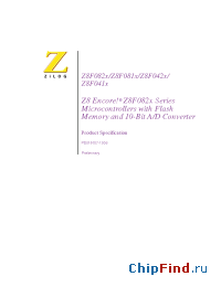 Datasheet Z8F0411HH020SC manufacturer Zilog