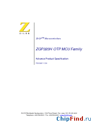 Datasheet ZGP323HSS2032C manufacturer Zilog