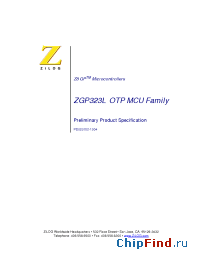 Datasheet ZGP323LAS2004C manufacturer Zilog