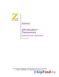 Datasheet ZHX1403MA115TH manufacturer Zilog