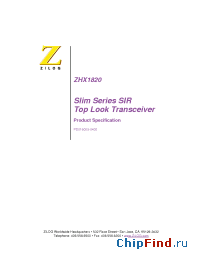 Datasheet ZHX1820TV115THSRTR manufacturer Zilog